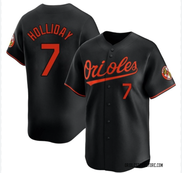 Men Baltimore Orioles 7 Jackson Holliday Limited Black Alternate jersey